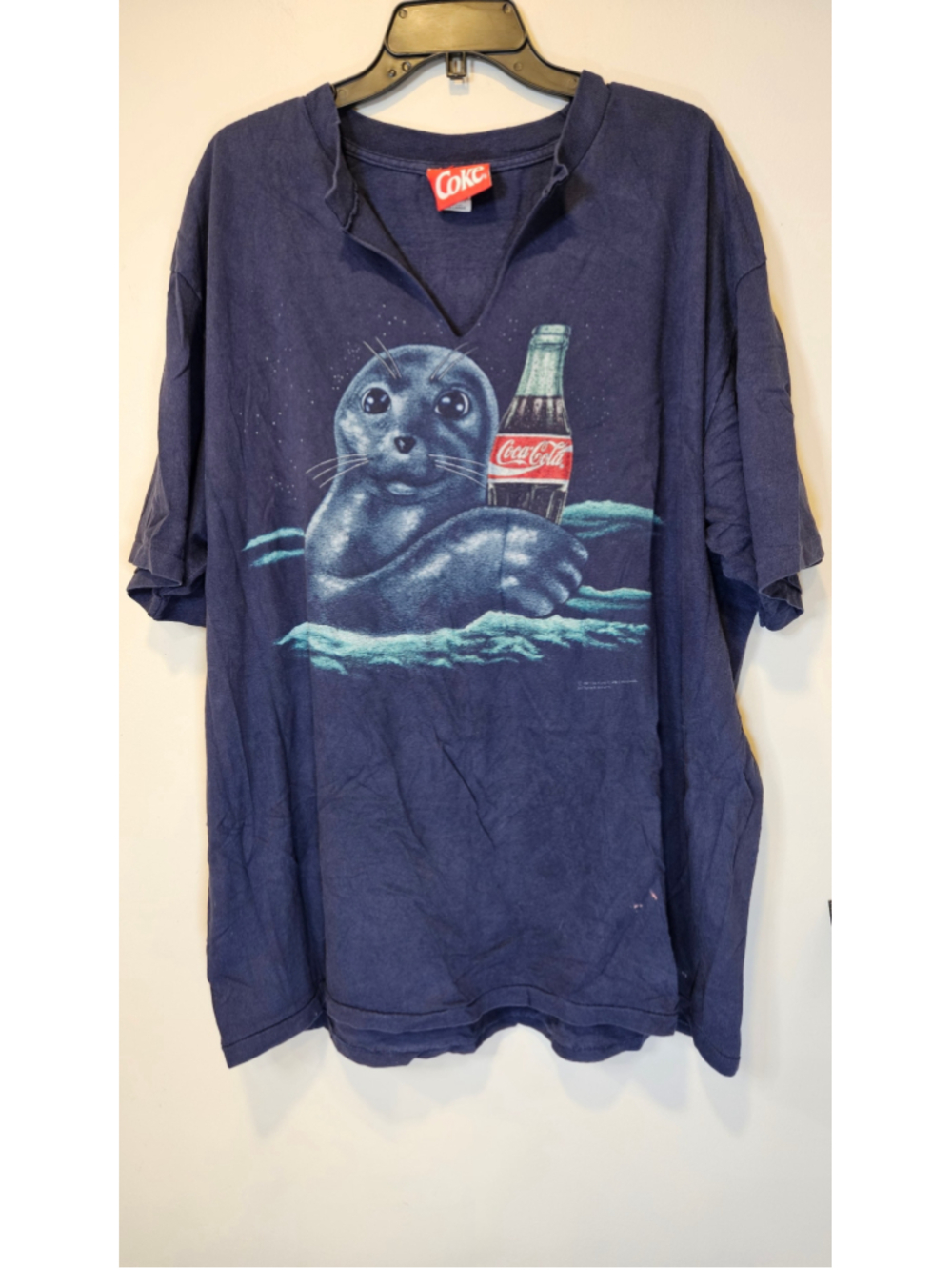 Vintage 1997 Coca Cola Seal T Shirt 2XL USA Coke Double Sided Graphic Tee